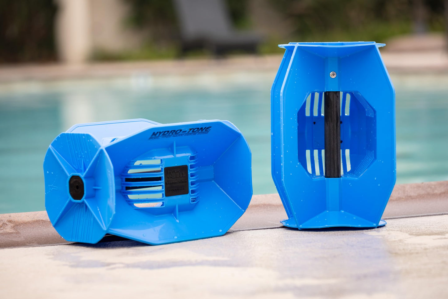 Hydro Tone Hydro-Bell Pool Exercise Dumbbells Pair, Aquatic Water Weights for Functional Strength Training, UV and Chlorine Resistant, Quick Start Guide Included, Blue