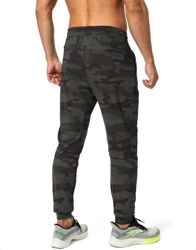 G Gradual Men's Sweatpants with Zipper Pockets Athletic Pants Traning Track Pants Joggers for Men Soccer, Running, Workout(Green Camo,XXL)