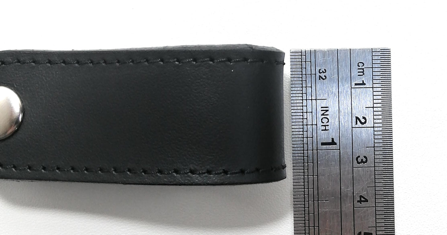 Key Chain Genuine Leather Car Keychain for Belt, Universal Key Fob Keychain Holder for Men and Women (Black key chain)