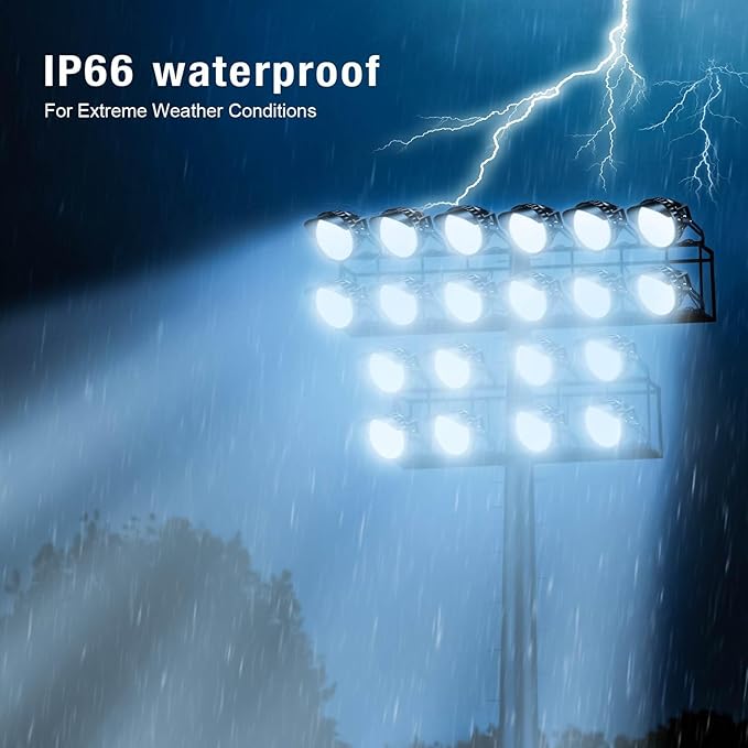 Stadium Lights Outdoor LED, 600W Heavy-Duty Sport Court Floodlight Super Bright Commercial Arena Light Daylight IP66 10KV Waterproof Round for High Mast Ideal Large Field Lighting