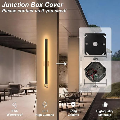 47 Inch Modern Outdoor Wall Lights Long Exterior Wall Light Sconce Outside Porch Wall Light 3000K IP65 Waterproof Exterior Light Fixtures Wall Mount for House Garage