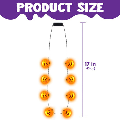 JOYIN 3 Pcs Halloween LED Necklace Pumpkin Shaped Jack o' Lantern Glowing Necklaces for Halloween Party Favor and Supplies, Party Costume Accessory Supplies