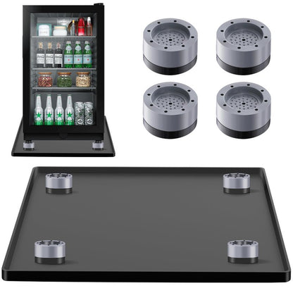 Mini Fridge Silicone Mat with 4 Base Raisers, 20" x 20" x 0.7" Under Refrigerator Mat, Mini Fridge Drip Pan Prevents Appliance Leakage Water Spills, for Washing Machines, Dishwashers, Air Conditioner