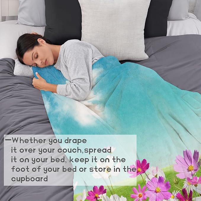 Fleece Blanket - 50x60in Dad from Daughter Birthday Heartfelt Message Throw Blankets,Mountain Landscape,Soft Cozy Lightweight, Ideal for Living Room Home Decor