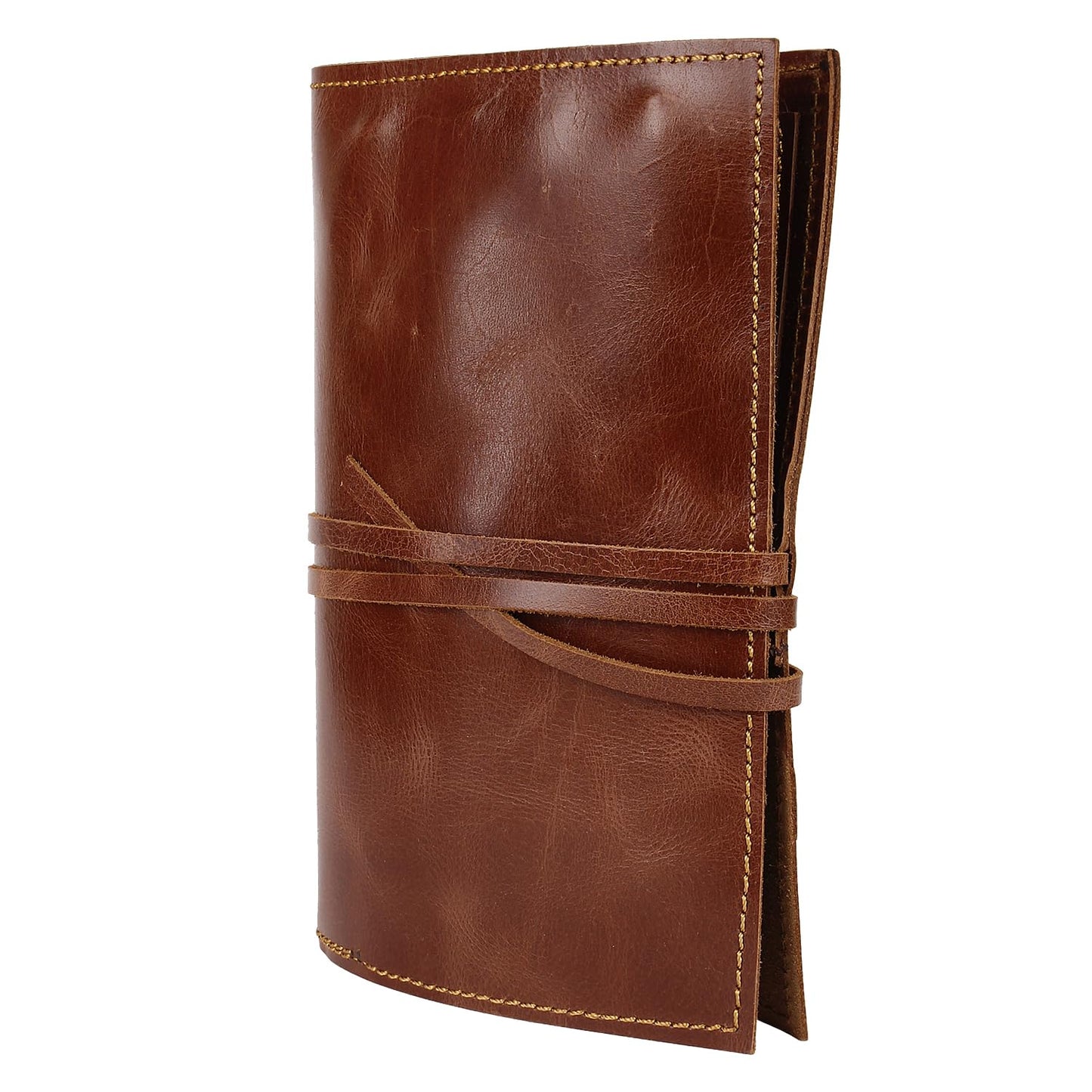 RUSTIC TOWN Leather Pencil Case Roll Up - Pen Pouch for Work, Business & Office