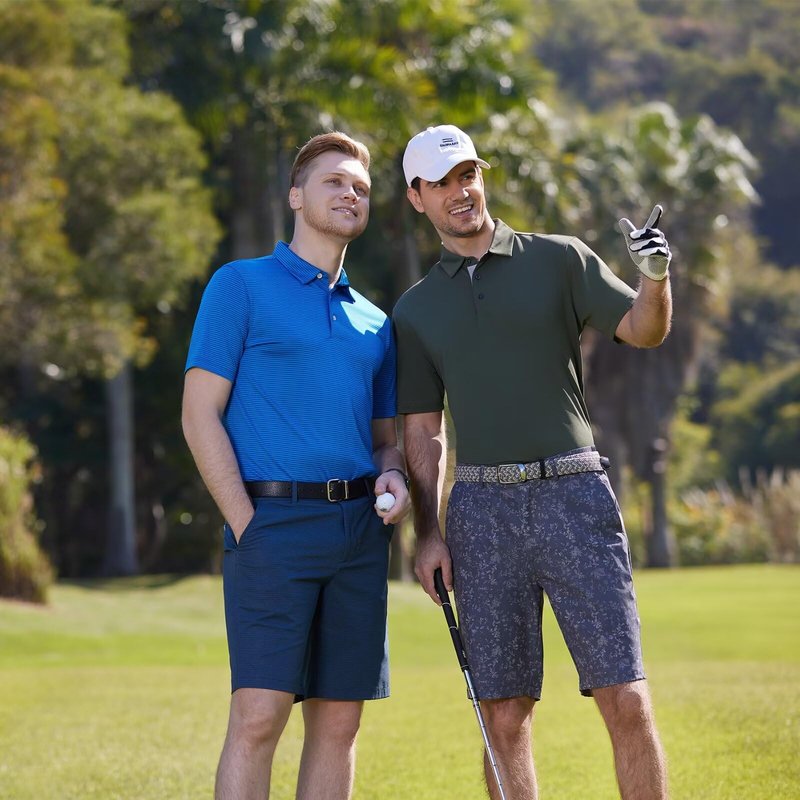 Golf Shirts for Men Dry Fit Moisture Wicking Casual Sport Short Sleeve Mens Golf Polo Shirts