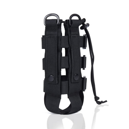 ZXXSFM Molle Water Bottle Holder for Backpack,Drawstring Adjustable Straps Molle Pouches for 20 32 36 48 Oz Water Bottle(Black)