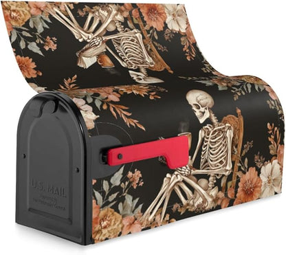 DADABULIU Mailbox Covers Skull Flower Book Boho Magnetic Letter Post Box Cover Standard Size 21 x 18 Inch Garden Yard Home Decorative