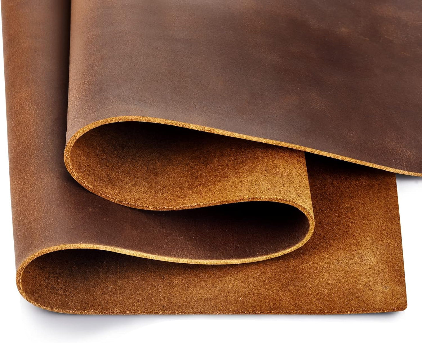 Genuine Cowhide Leather Brown Color 12'' X 24" Sheets for Crafts 1.8-2.0 mm Thickness Pre Cut Pieces for Tooling, Art, Sewing, Hobby for Cutting and Engraving Machines