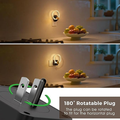 L LOHAS LED Night Lights Plug into Wall, Plug in Night Light with Light Sensor, 3000K Soft White, 0-100LM Brightness Adjustable, Bubble Nightlight for Bathroom Bedroom Hallway