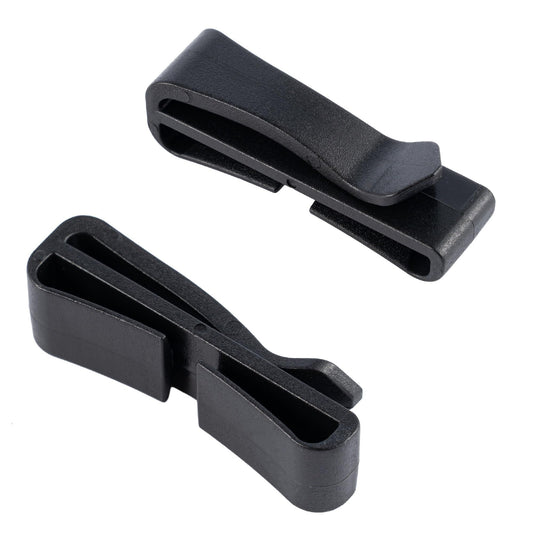 TACNEX Tactical Backpack Strap Clip Webbing Replacement Clip Keeper Holder MOLLE Belt Hook Retainer Harness/Sling/Bag/Military Strap Stays Organizers 1" Wide BK 2 PCS