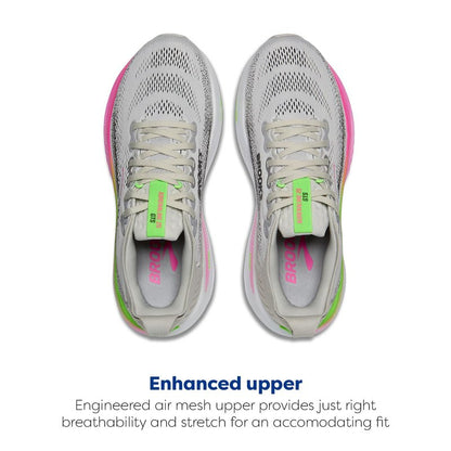 Brooks Women’s Adrenaline GTS 25 Supportive Running & Walking Shoe - Oyster/Pink/Green - 7.5 Medium