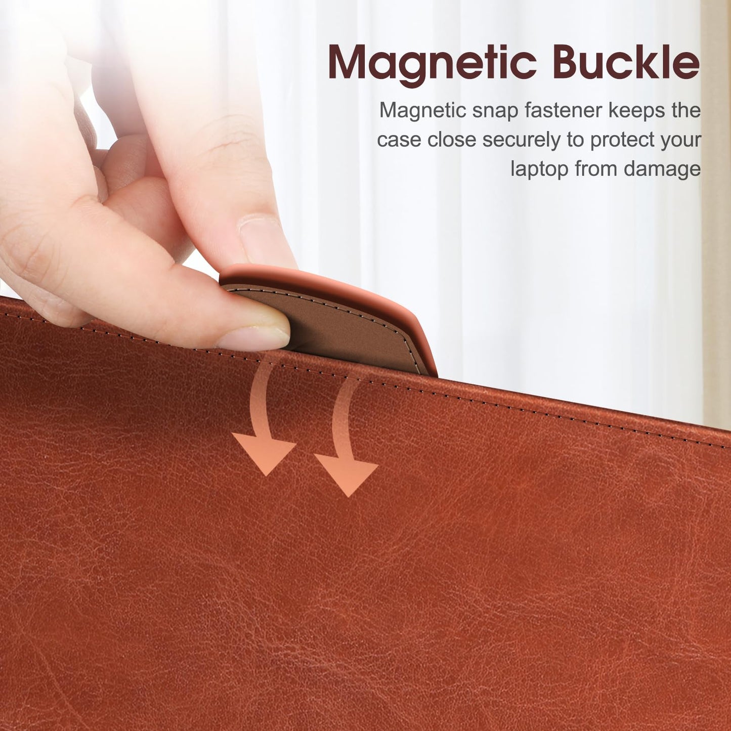 Fintie Sleeve Case for MacBook Pro 14 Inch A3427 A3426 A3434 A3401 A3185 A3112 A2992 A2918 A2779 A2442 (2026-2021), PU Leather Folio Cover for MacBook Pro 14" M5/M4/M3/M2/M1, Brown