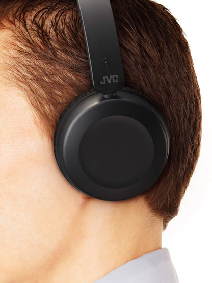 JVC Lightweight On Ear Headphones with Powerful Sound, Integrated Remote & Mic for Smartphones - HAS31MB (Black), Medium