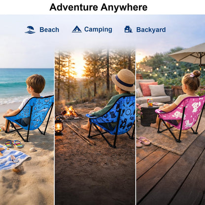 KidzAdventure Youth and Kids Camping Chair | Ultra Lightweight, Foldable and Heavy Duty | Ideal Indoor/Outdoor Kid Chair for Camping, Beach, Sports and Lawn