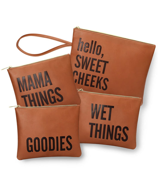 MOMINSIDE Water Resistant Wet Bag | Large & Small Reusable Storage Bag for Baby Items and Travel | Zippered Pockets with Handle |, Set of 4