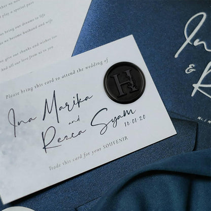 100Pcs Black Wax Seal Stickers Handmade Vintage Botanical Leaves Adhesive Letter Wax Stickers for Wedding Party Invitations, Envelope, Gift Wrap, Christmas(Initial I, Black)