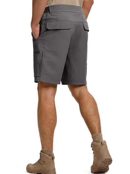 FREE SOLDIER Men's Cargo Hiking Shorts with Belt Lightweight Quick Dry Tactical Shorts with Pockets for Casual Work Golf(Gray,34W x 12L)