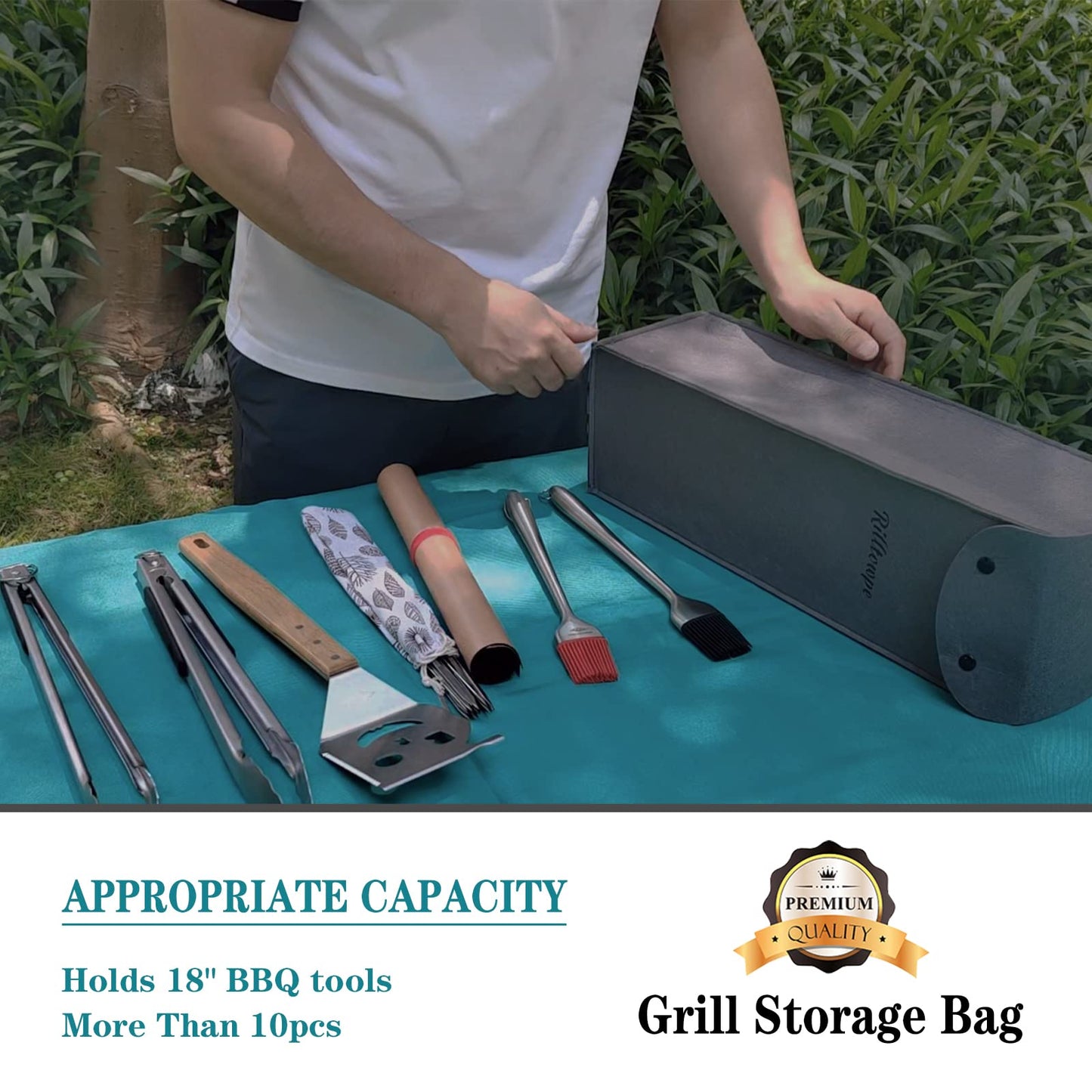 Grill tool bag，BBQ tool storage，Grilling Bags for Outdoor Grilling, Grill tool storage， BBQ tool bag， grill utensil storage,Foldable Grill Bag for Camping and Hiking BBQ.