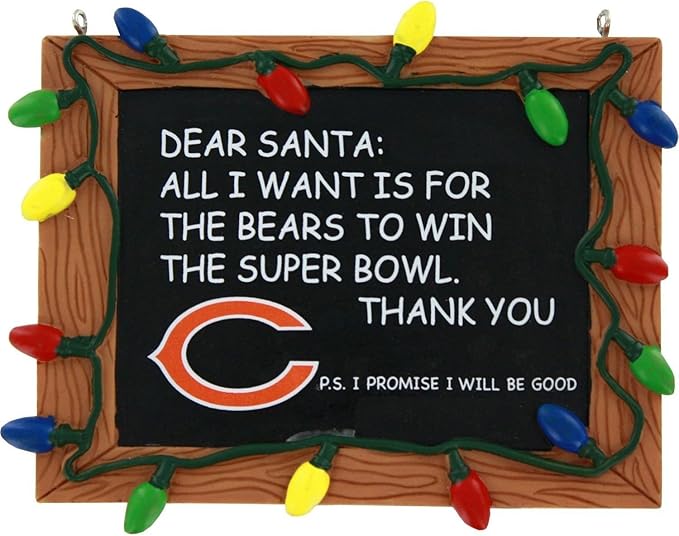 NFL Resin Holiday Christmas Chalkboard Sign Ornament