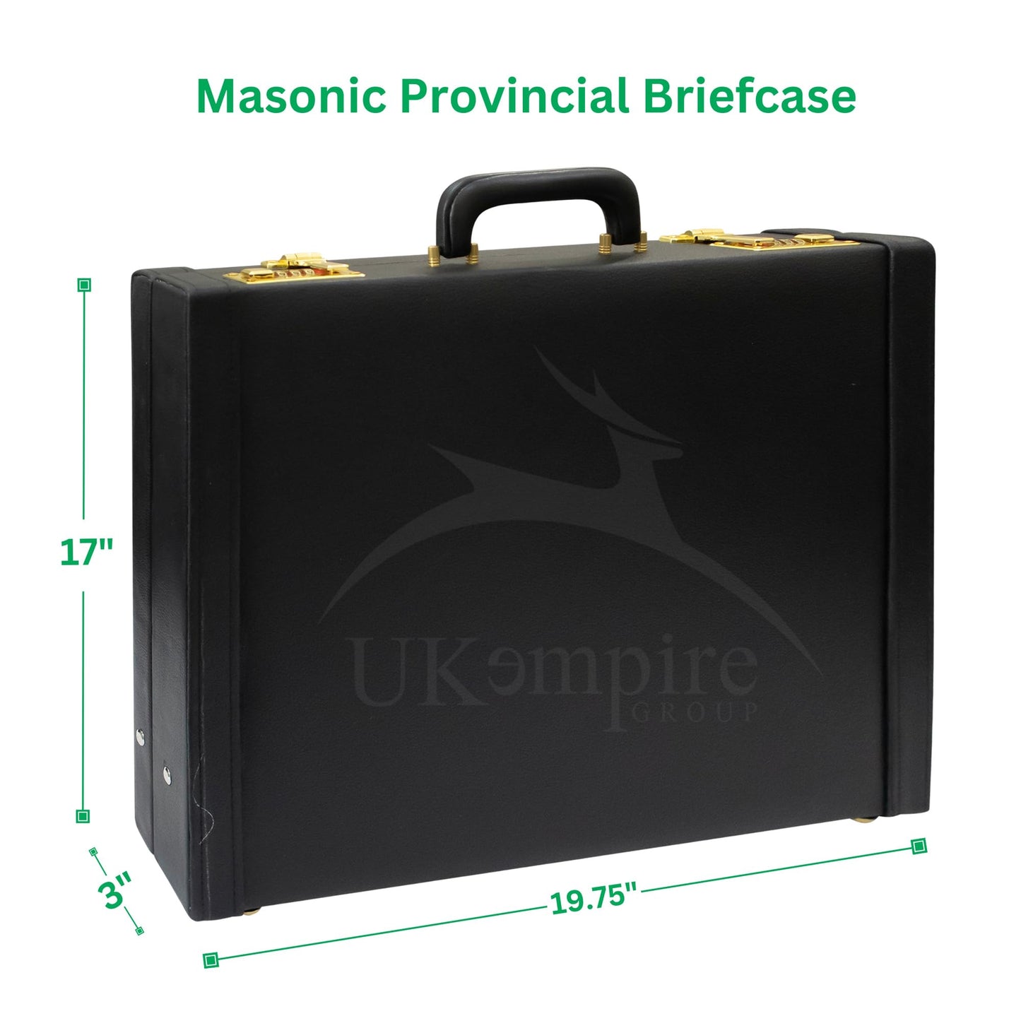 Premium Masonic Regalia Provincial Apron Hard Case Briefcase, Black Leather – Freemason Bags & Cases (Real Leather)