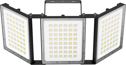480W LED Outdoor Flood Light, 48000LM Super Bright Stadium Light, 6000K Daylight White, IP66 Waterproof 3 Heads Adjustable Outdoor Floodlights for Patios, Street, Parking Lots