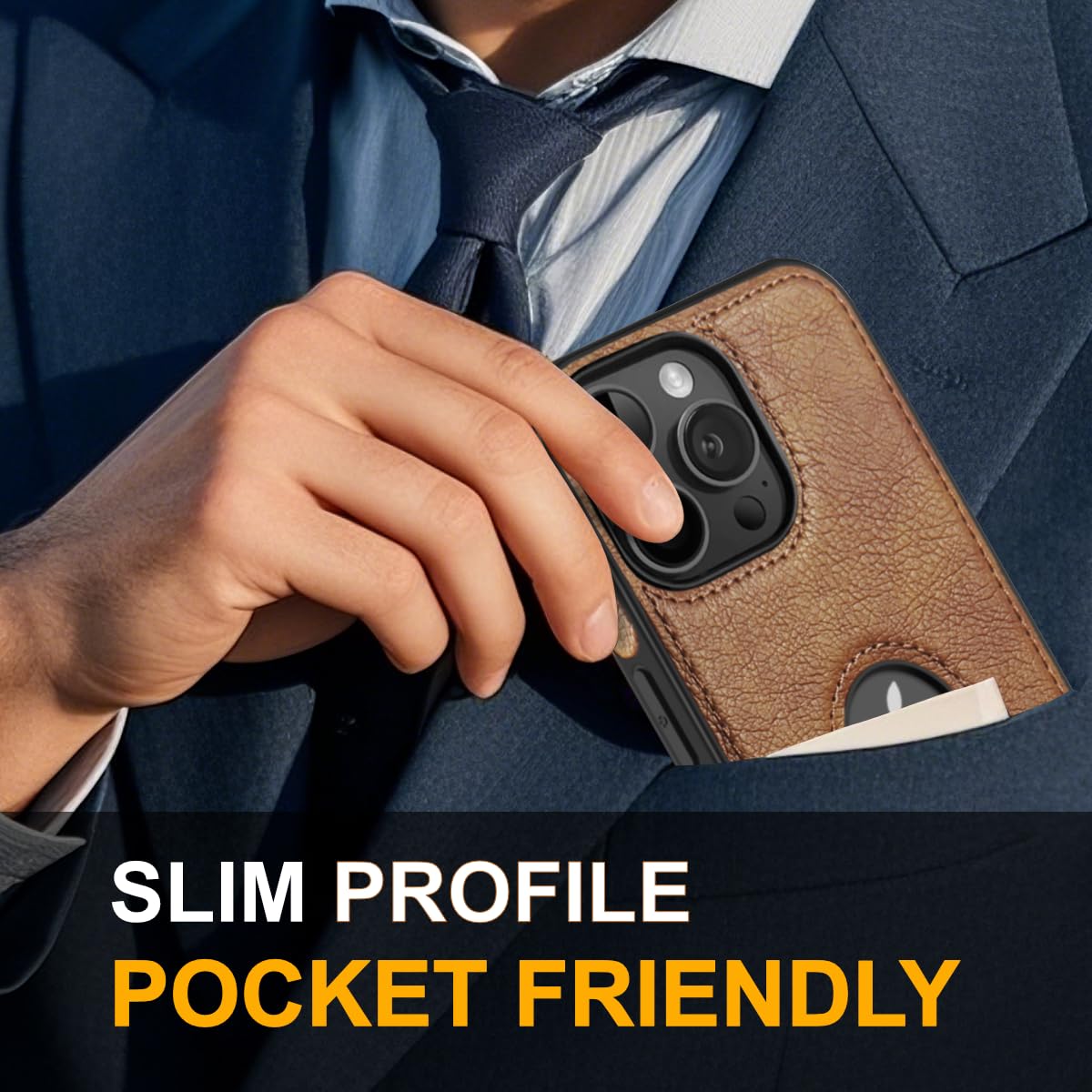 DOGODON Design Compatible with iPhone 12 & iPhone 12 Pro Case Luxury Leather Business Vintage Slim Non-Slip Soft Grip Shockproof Protective Cover (2020) 6.1 Inch (Brown)