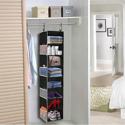 Large-Sized Hanging Shoe Organizer 8-Shelf, Hanging Closet Organizer