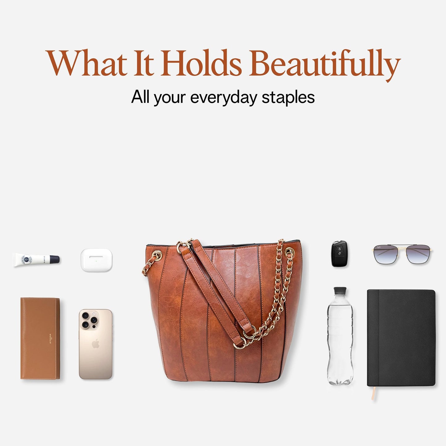 Vegan Leather Purses for Women, Faux Leather Handbags for Women, Bucket Purse, Top Handle Bag