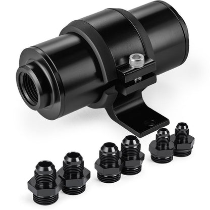 EVIL ENERGY Inline Fuel Filter 10 Micron with 6AN 8AN 10AN Adapter&Bracket Clamp 50MM Universal