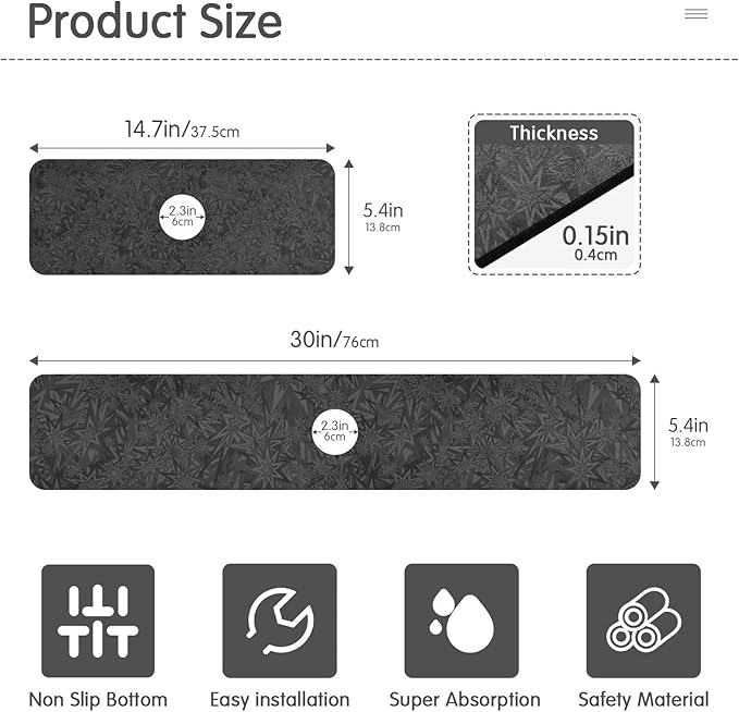 Kitchen Sink Splash Guard 1 PC 30 Inch Sink Faucet Mat Splash Guard