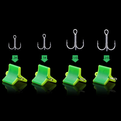 RUNCL Treble Hooks Covers Fishing Hooks Protector Treble Hook Safety Cap Hook Bonnets for Fishing Lures - Spring Design, Hollow Construction, Tangles Free, Fishing Hook Caps (Medium, 40pcs)