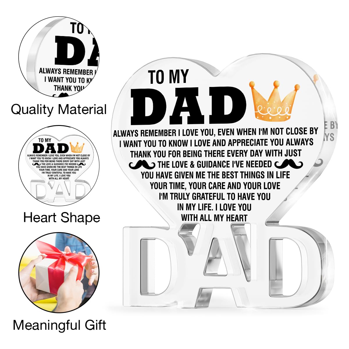 Best Dad Gifts for Christmas Birthday, Thank You Dad Gifts from Daughter Son, Appreciation Gifts for Dad Sign, I Love You Dad Decorative Sign Plaque