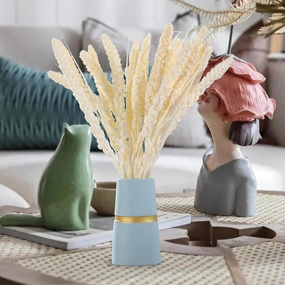 Dried Flowers Bouquet, Dry Flower Bundle, 20Pcs Natural Real Millet Flowers with Stems, Dried Floral Arrangements for Wedding Decor, Door Wreath, Home Party Vase Farmhouse Decoration (White, 17'')
