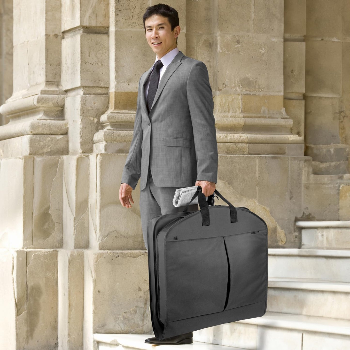 WallyBags® 45” Deluxe Extra Capacity Travel Garment Bag with two accessory