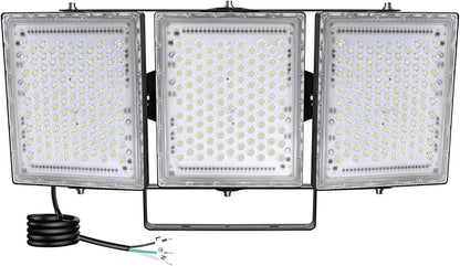STASUN Flying Series Pro 600W 60000LM LED Flood Light Outdoor - IP66 Waterproof, 6000K Daylight White, 3 Panel Adjustable for Stadium, Arena, Yard, Street & Parking Lot Lighting