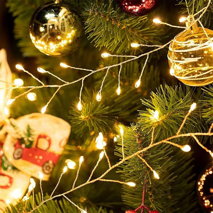 Plug in Firecracker Lights 100FT 1000 LED Warm White Copper Wire Indoor Cluster Fairy Lights with Remote Timer for Bedroom, Living Room, Tree, Garden, Porch, Patio, Backyard, Christmas Tree