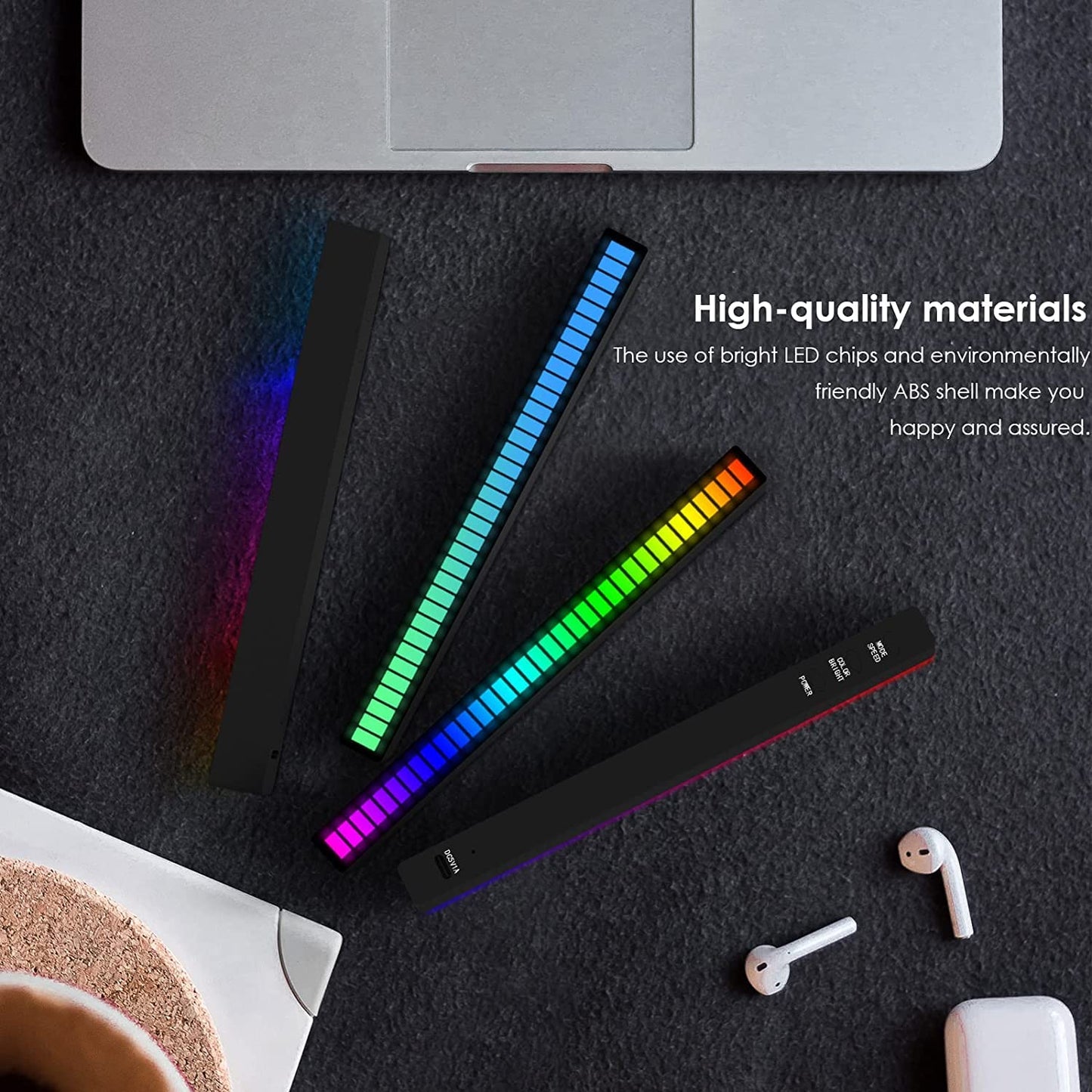Soulpunk RGB Rechargeable Sound Control Light, Voice-Activated Pickup Music Rhythm Lights, Ambient Light, for Car, Gaming Room Decorations（4Pack）