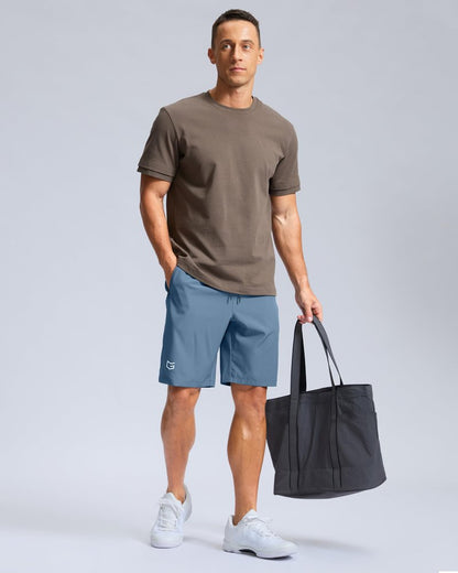 G Gradual Men's Athletic Running Shorts with Zipper Pockets Quick Dry 7"/ 5"/ 9" Workout Gym Shorts for Basketball Hiking(Federalblue,9L-New)