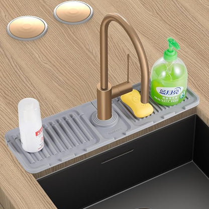 Kingmall Faucet Mat for Kitchen Sink, Premium Silicone Splash Guard