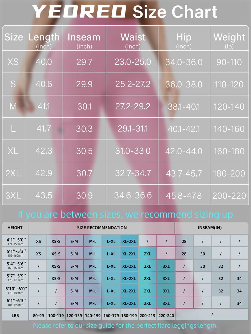YEOREO CoreFlex Women Workout Flare Leggings with Pockets Hidden Scrunch High Waisted Cargo Gym Yoga No Front Seam Leggings Pink L