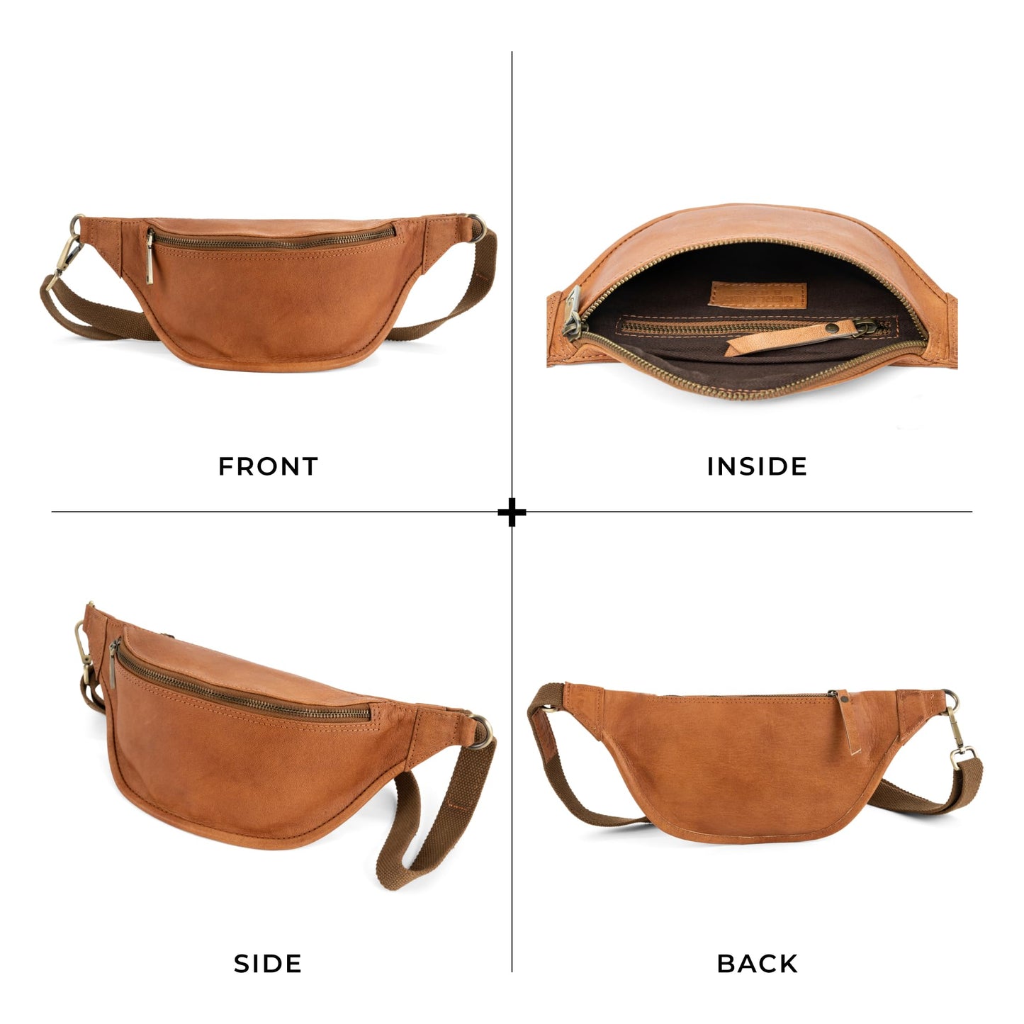 Berliner Bags Vintage Genuine Leather Fanny Pack Kai, Belt Bag, Crossbody Sling Bag for Men and Women, Gift for Dad - Brown