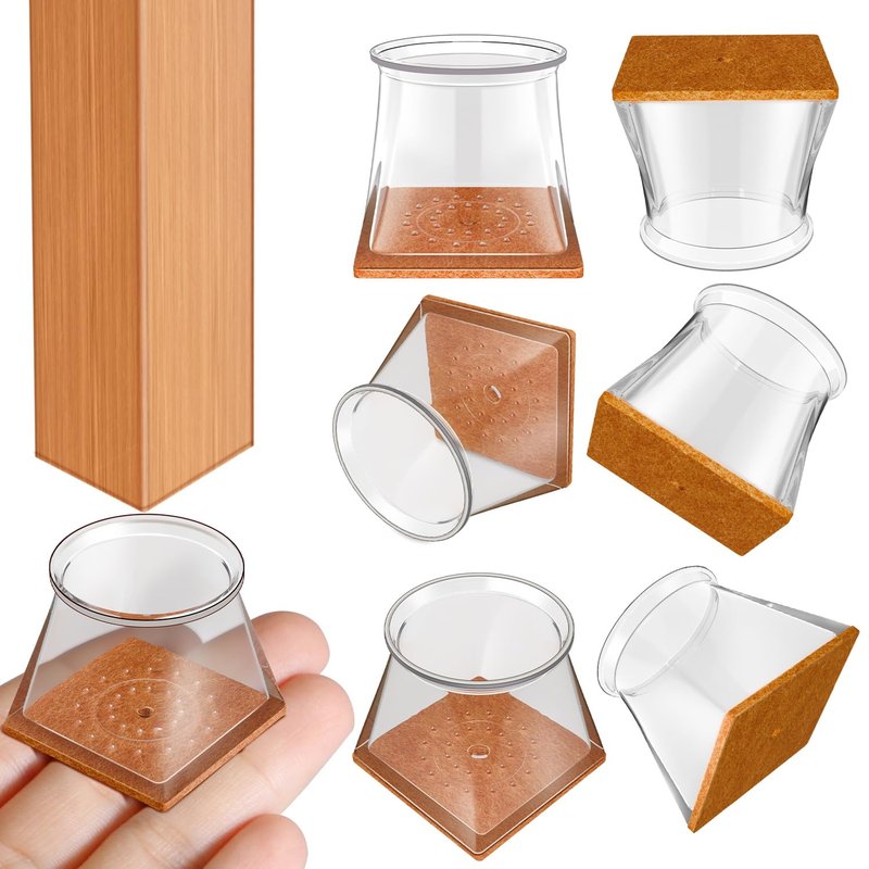 Chair Leg Floor Protectors Square, Silicone Chair Leg Protectors for Hardwood Floors, Chair Leg Caps Covers Protect Wooden Floors from Scratching 20 Pcs X-Large (Fit:1-5/8" ~ 2")