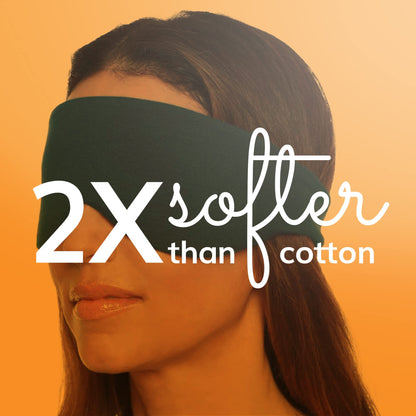 Happyluxe Escape Sleep Mask - Buttery Soft Airplane Eye Mask for Sleeping or Napping in Bed. Machine Washable. - Jet Black, Made in USA