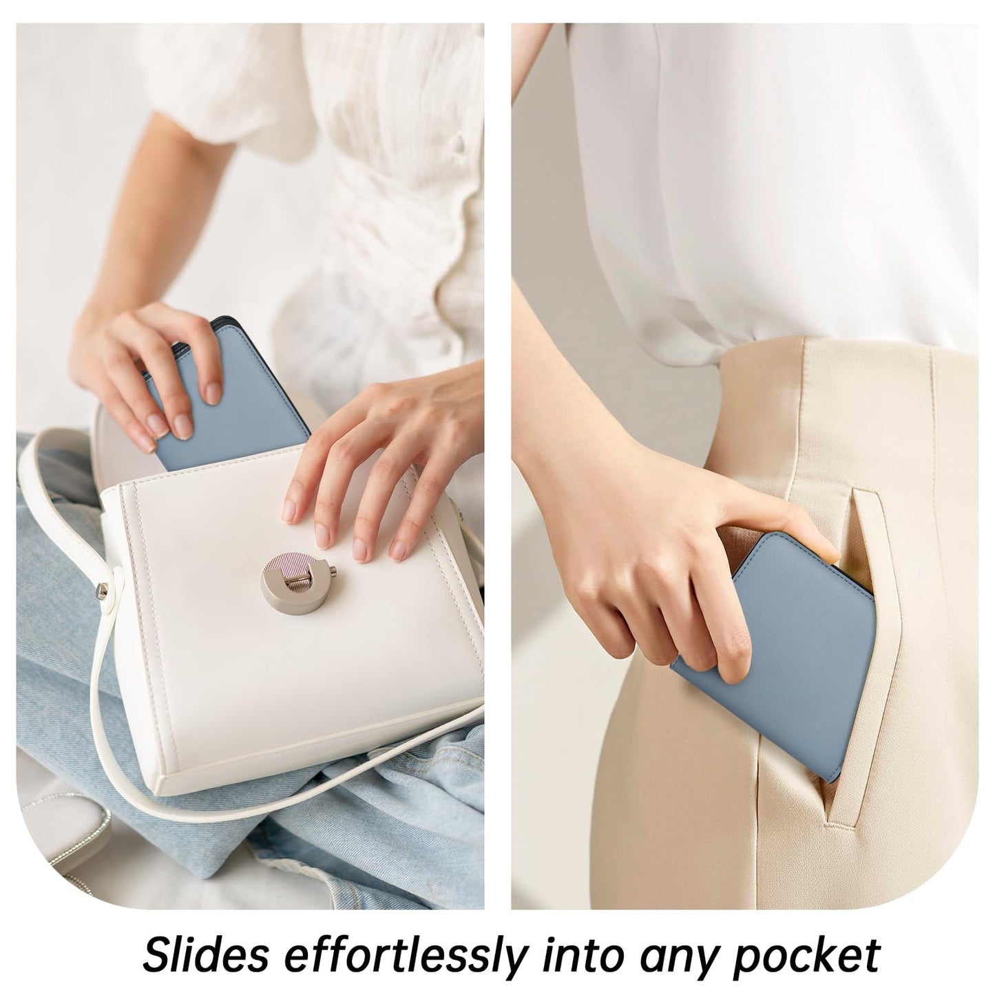 Toughergun Women’s Small Slim Leather Wallet with RFID Protection, Compact Bifold Mini Purse with Clear ID Window