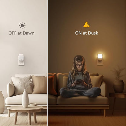 Briignite Motion Sensor Night Light, Plug in, Dusk to Dawn, Adjustable Brightness Led Night Lights Soft White, 1W, Bedroom, Kids Room, Bathroom, Stair