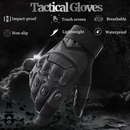 Nswern Tactical Gloves for Men Touchscreen Motorcycle Gloves with Hard Shell Leather Palm Padding for Outdoor Sports Motorcycle Cycling Tactical Airsoft Paintball Hunting Hiking Camping Climbing