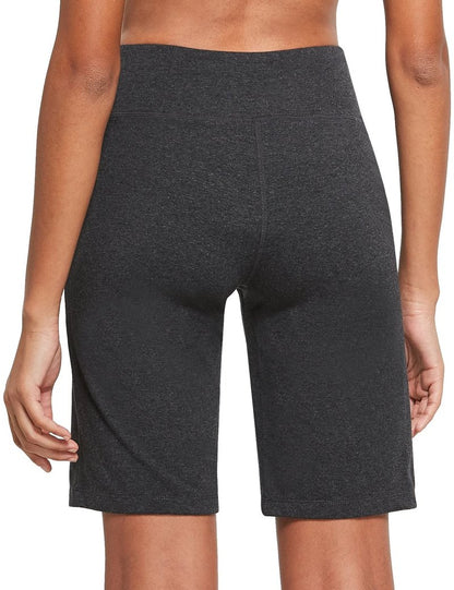 baleaf Women's Bermuda Long Shorts Knee Length 10" Cotton High Rise Workout Athletic Shorts Yoga Walking Running Biker Shorts Heather Gray XL