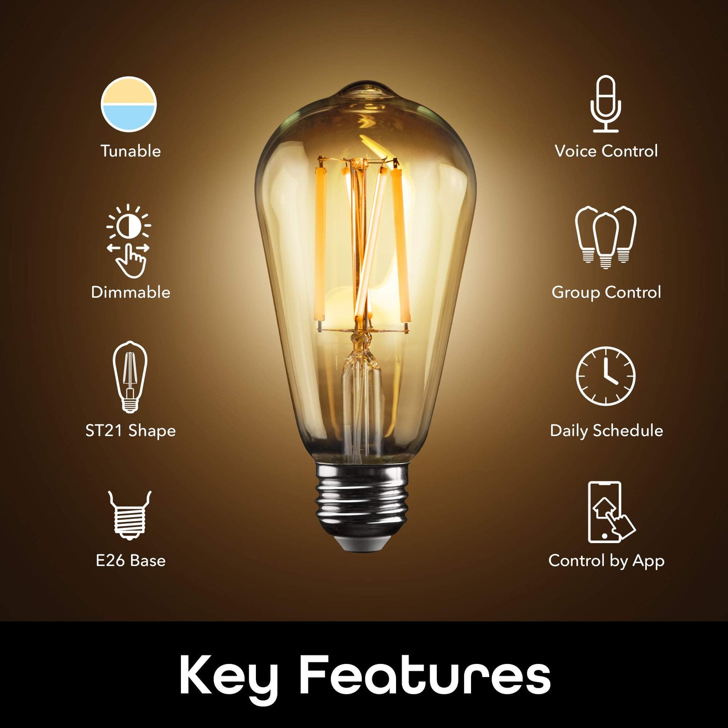 Geeni Smart Light Bulb - Alexa and Google Home Compatible, Tunable White LED Programmable and Dimmable WiFi Light Bulb, App Controlled (ST21, 2-Pack)