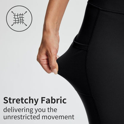 baleaf Biker Shorts Women Yoga Gym Workout Spandex Running Volleyball Tummy Control Compression Shorts with Pockets Soft 8" Black M